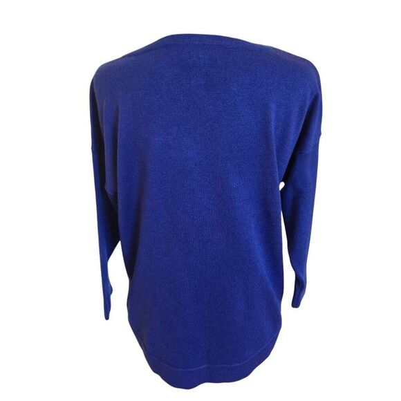 Chico's Womens Knit Quarter Sleeve Crew Neck Pullover Sweater Blue Size 1/Medium - Picture 3 of 8